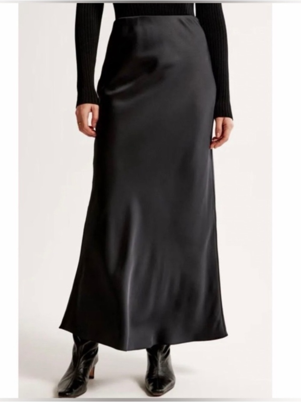 Abercrombie & Fitch Black Satin Maxi Skirt